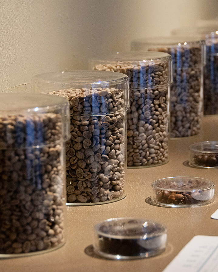 コーヒー豆のサンプル